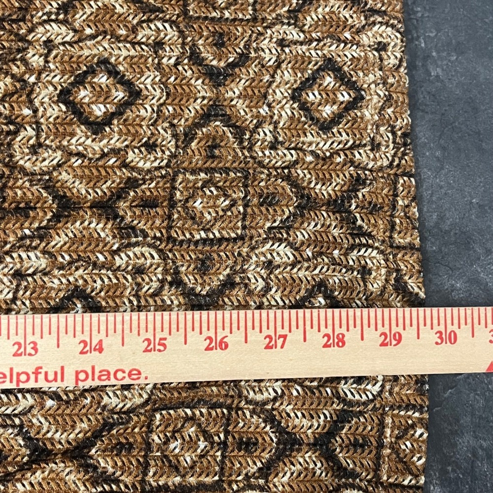 Catherines Cardigan Plus Size 1X 18/20W Brown Geometric Knit Open Front Airy - Picture 3 of 4